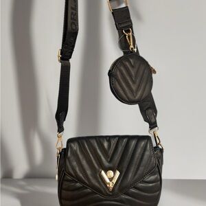 Valentino Orlandi Black Quilted Crossbody Bag